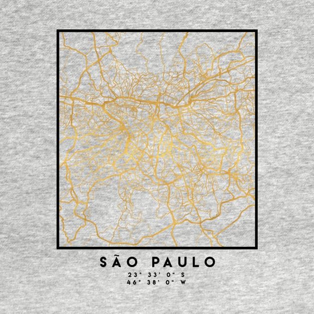 SAO PAULO CITY STREET MAP ART by deificusArt